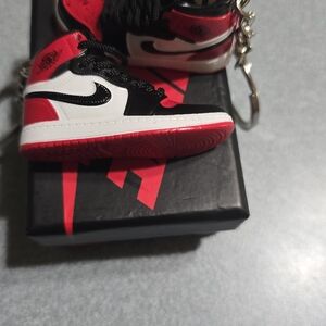 Black and Red High-Top Sneakers Keychain